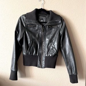 Black Beverly Hills Faux Leather Jacket size Medium